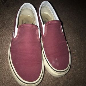 Burgundy slip on vans